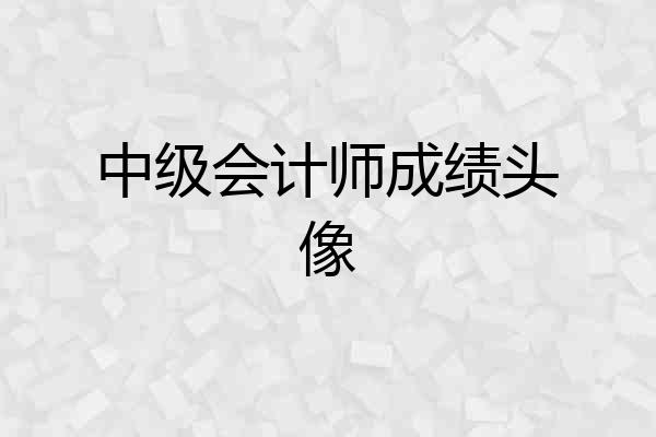 中级会计师成绩头像