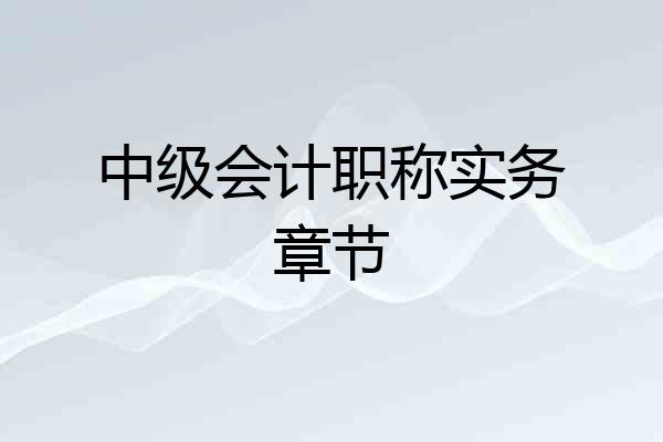 中级会计职称实务章节