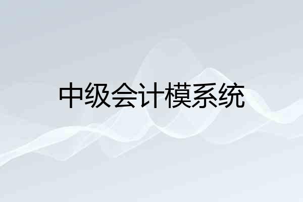 中级会计模系统