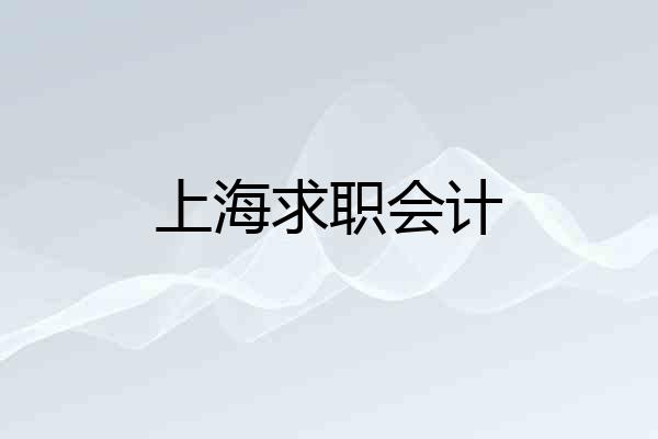上海求职会计