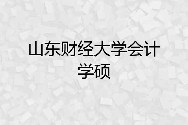 山东财经大学会计学硕