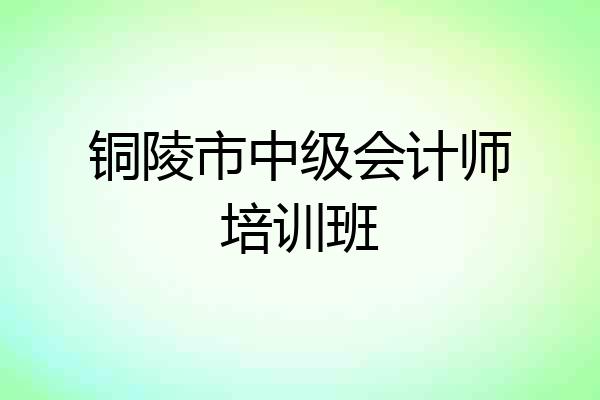铜陵市中级会计师培训班