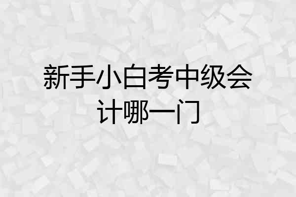 新手小白考中级会计哪一门