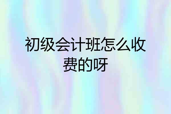 初级会计班怎么收费的呀