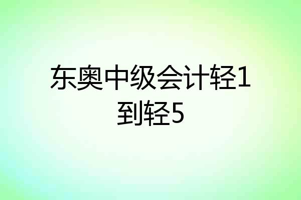 东奥中级会计轻1到轻5
