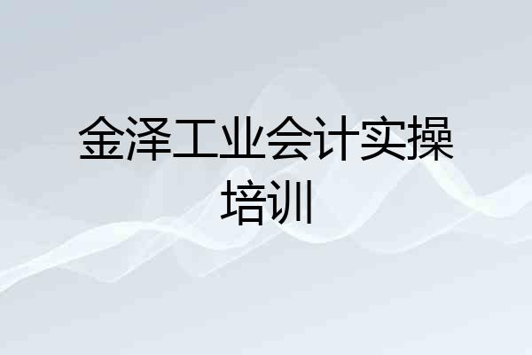 金泽工业会计实操培训
