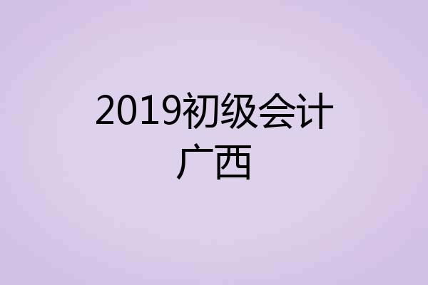 2019初级会计广西