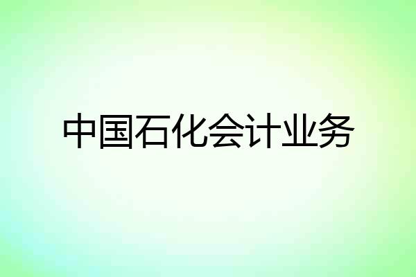 中国石化会计业务