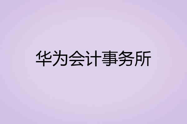 华为会计事务所