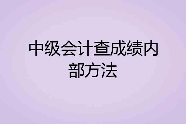 中级会计查成绩内部方法