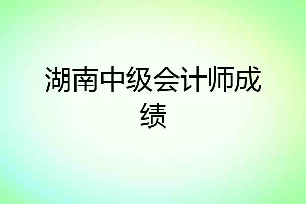 湖南中级会计师成绩