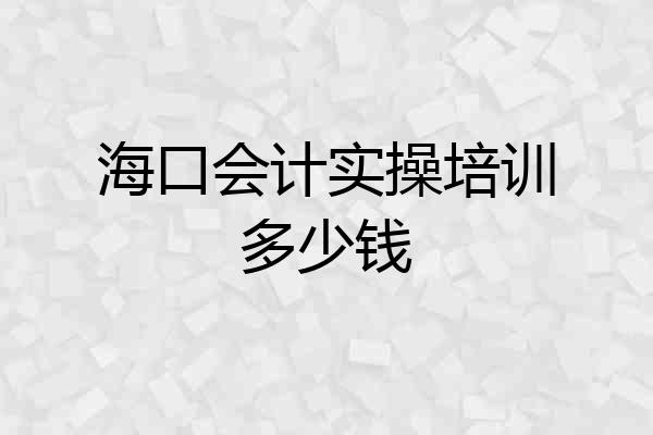 海口会计实操培训多少钱