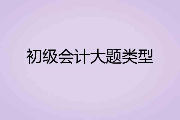 初级会计大题类型