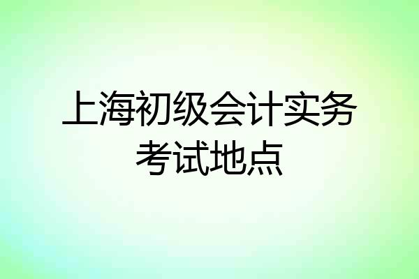 上海初级会计实务考试地点