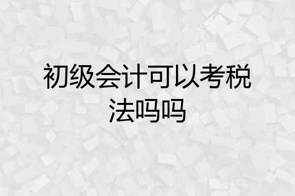 初级会计可以考税法吗吗