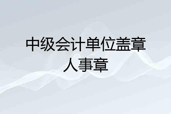 中级会计单位盖章人事章
