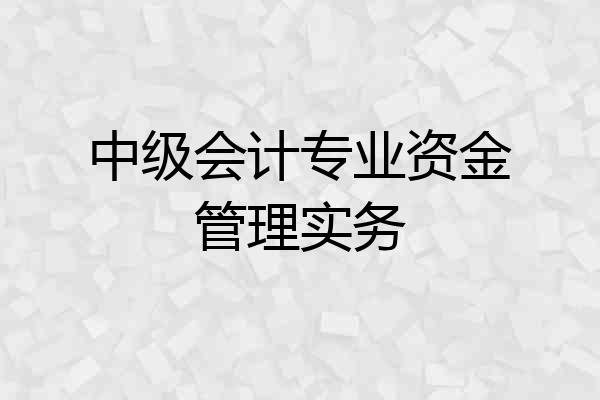 中级会计专业资金管理实务