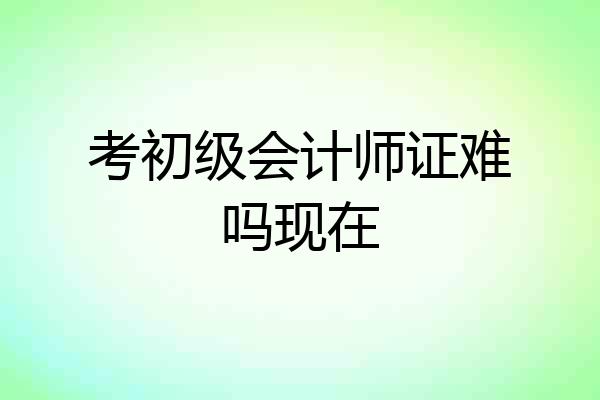 考初级会计师证难吗现在