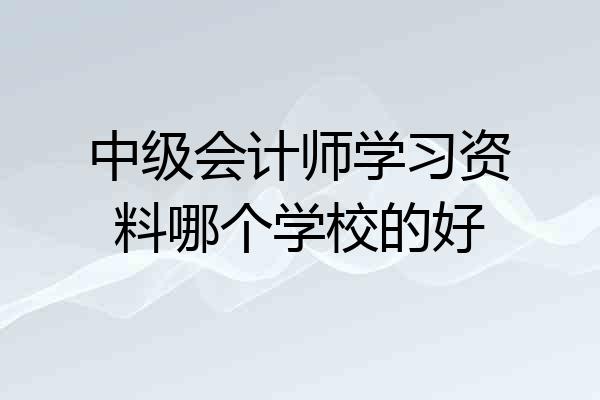 中级会计师学习资料哪个学校的好