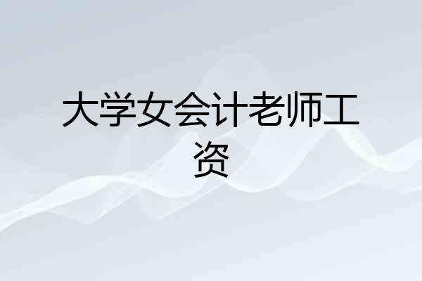大学女会计老师工资