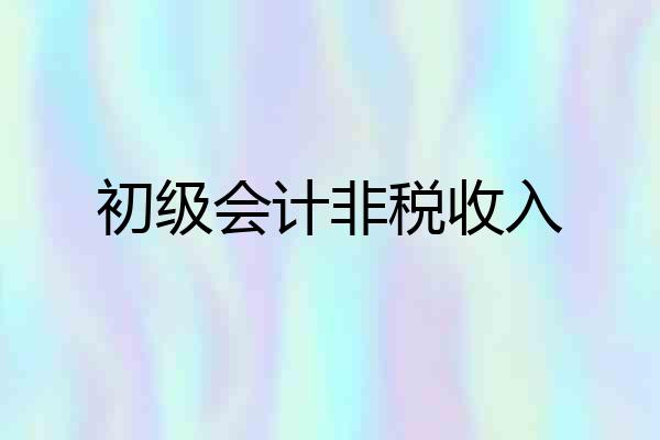 初级会计非税收入
