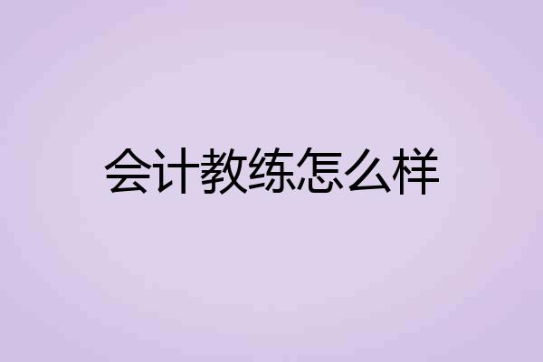 会计教练怎么样