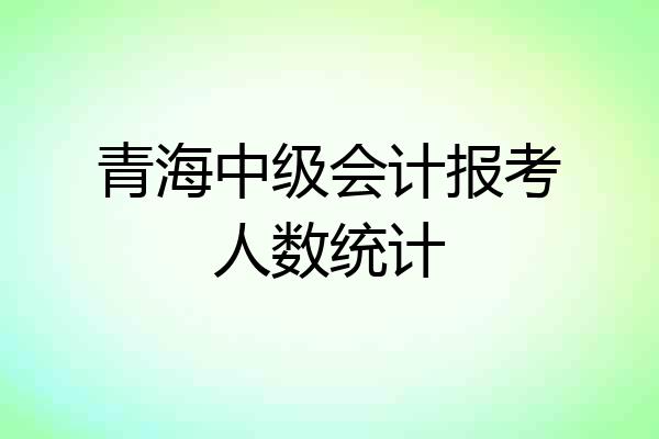 青海中级会计报考人数统计