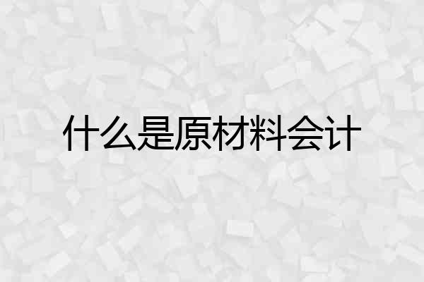 什么是原材料会计
