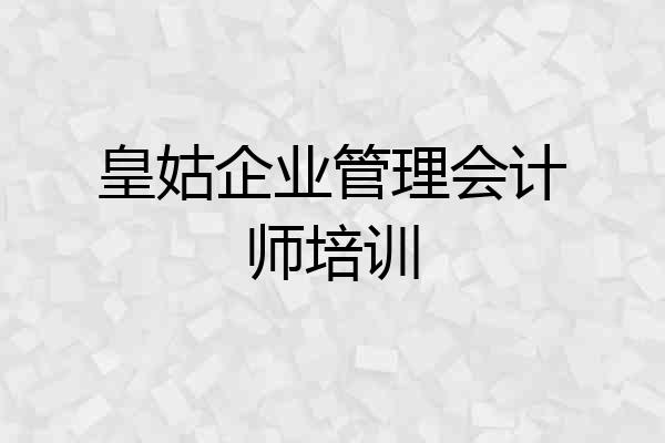 皇姑企业管理会计师培训