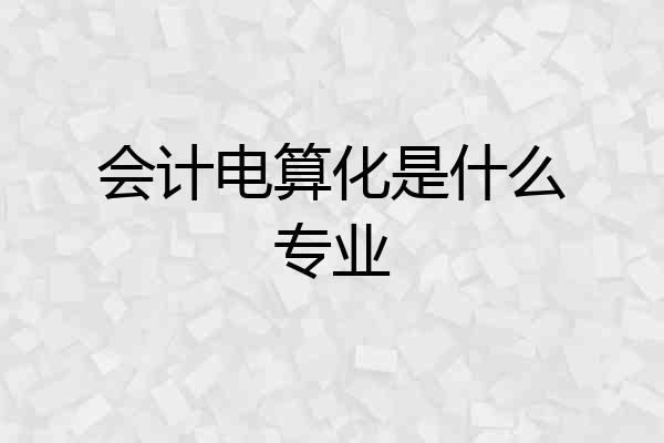 会计电算化是什么专业