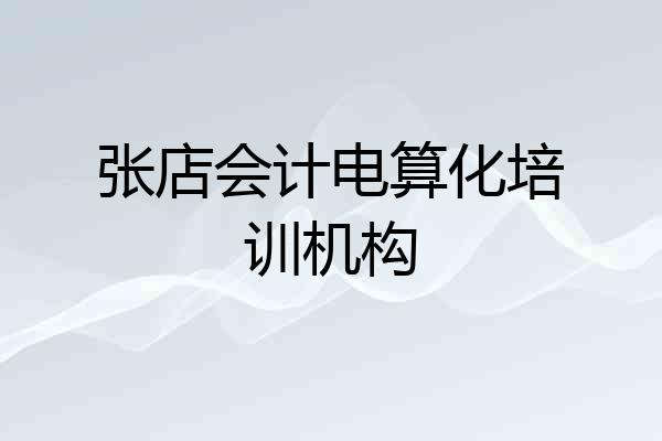 张店会计电算化培训机构