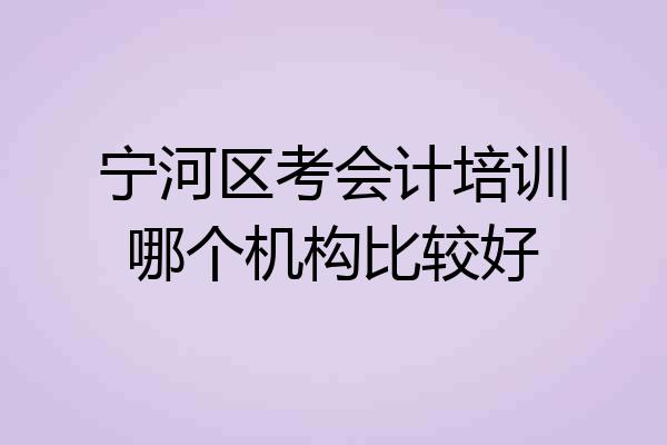 宁河区考会计培训哪个机构比较好