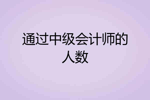 通过中级会计师的人数