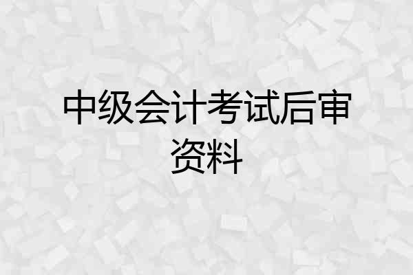 中级会计考试后审资料