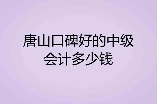 唐山口碑好的中级会计多少钱