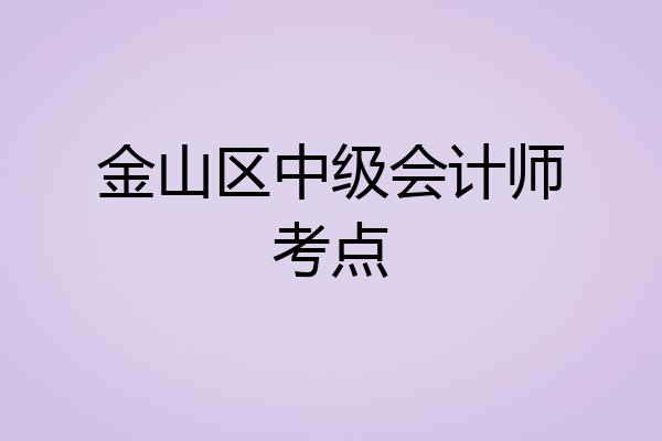金山区中级会计师考点