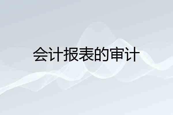 会计报表的审计