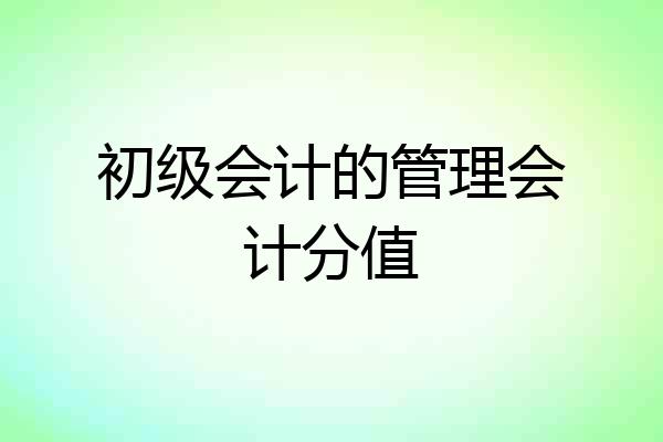 初级会计的管理会计分值