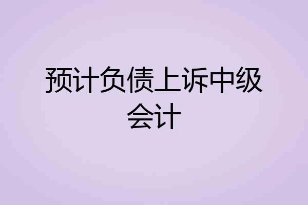 预计负债上诉中级会计