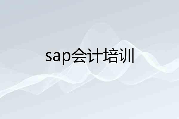 sap会计培训