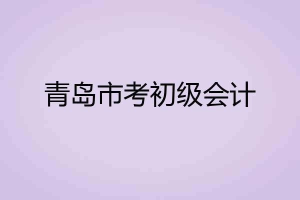 青岛市考初级会计