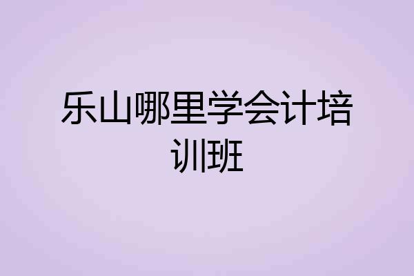乐山哪里学会计培训班