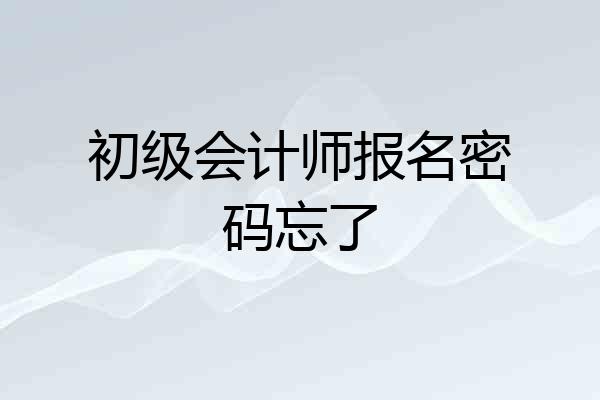 初级会计师报名密码忘了