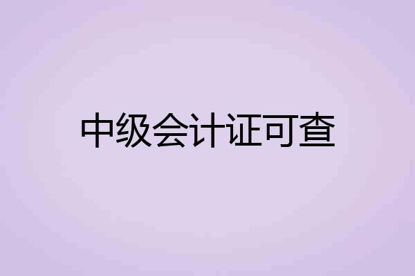 中级会计证可查