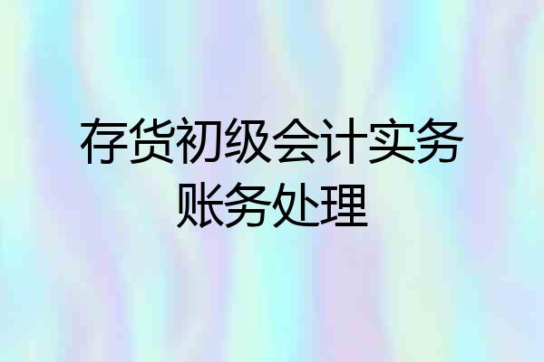 存货初级会计实务账务处理