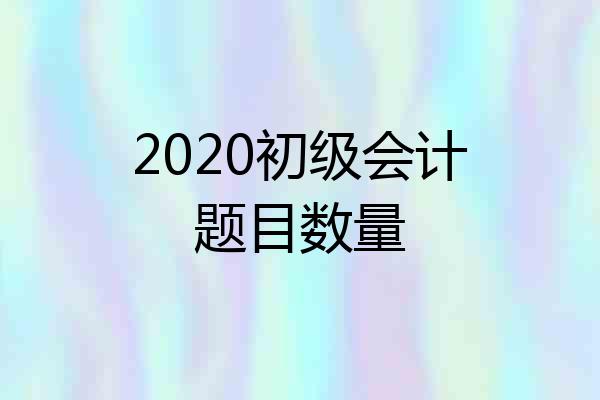 2020初级会计题目数量