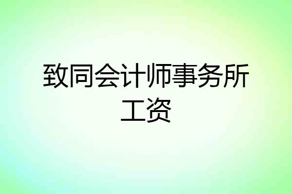 致同会计师事务所工资