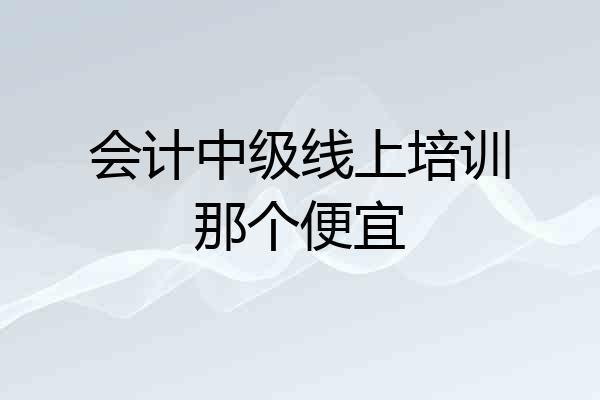 会计中级线上培训那个便宜