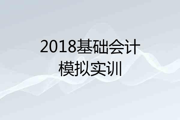 2018基础会计模拟实训
