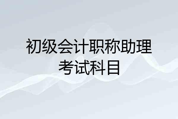 初级会计职称助理考试科目